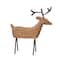Hello Honey® 14.75" Hand-Carved Mango Wood Reindeer with Metal Legs & Antlers